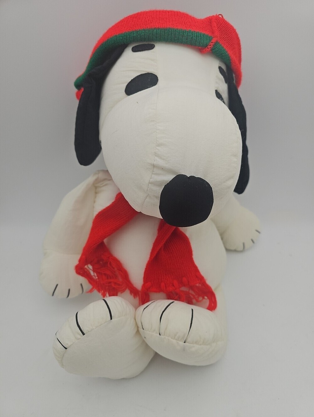 Vintage Christmas Peanuts Snoopy It's About Love, Charlie Brown Nylon Plush 22"
